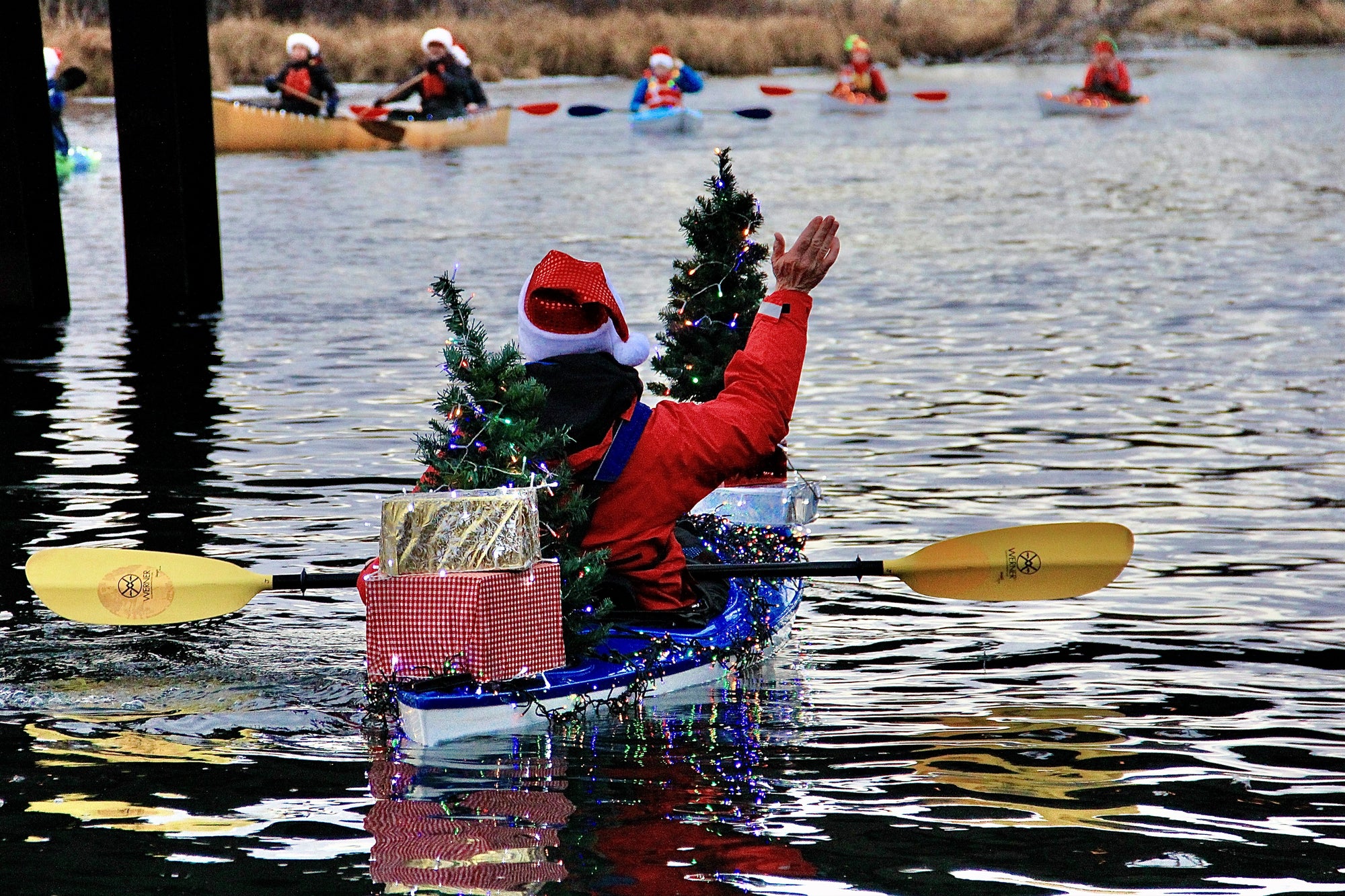 Bend, Oregon throwback: Annual Holiday Lights Winter Paddle Parade on the Deschutes River